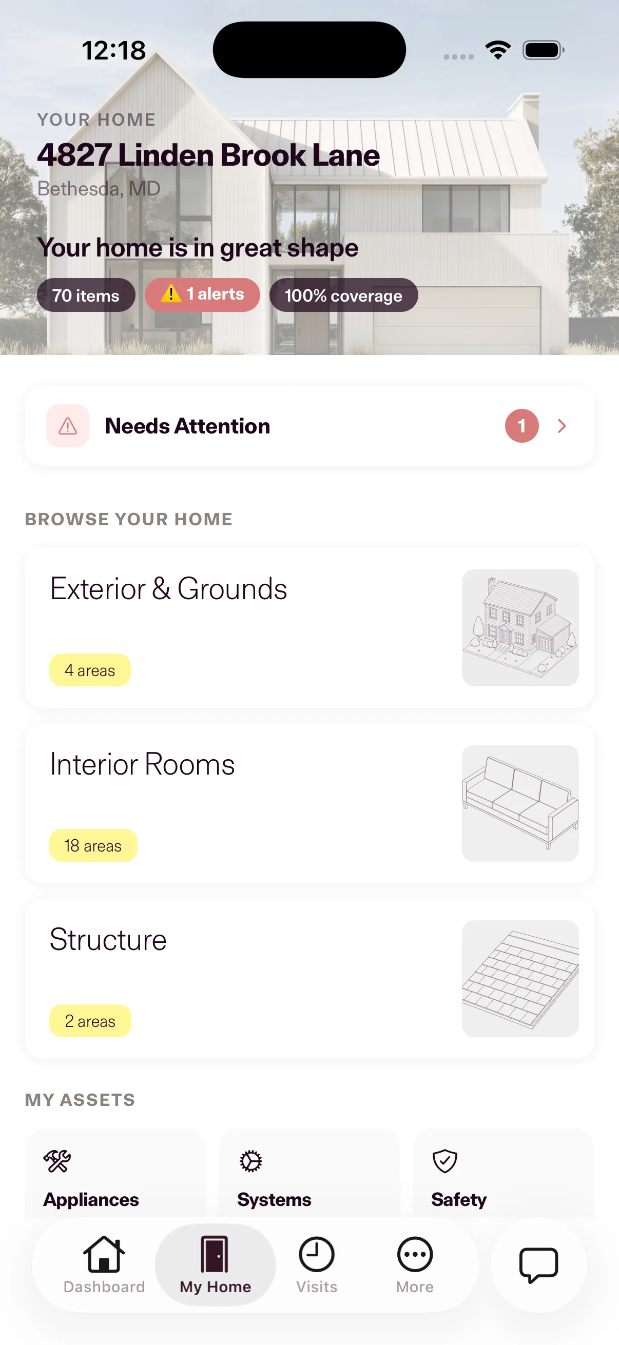 Home inventory organized by room
